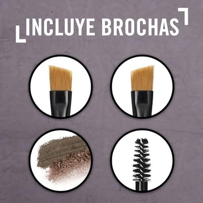 Rimmel Brow This Way Sculpting Kit - Dark Brown - Eyebrow Powder & Wax for Perfectly Defined Brows