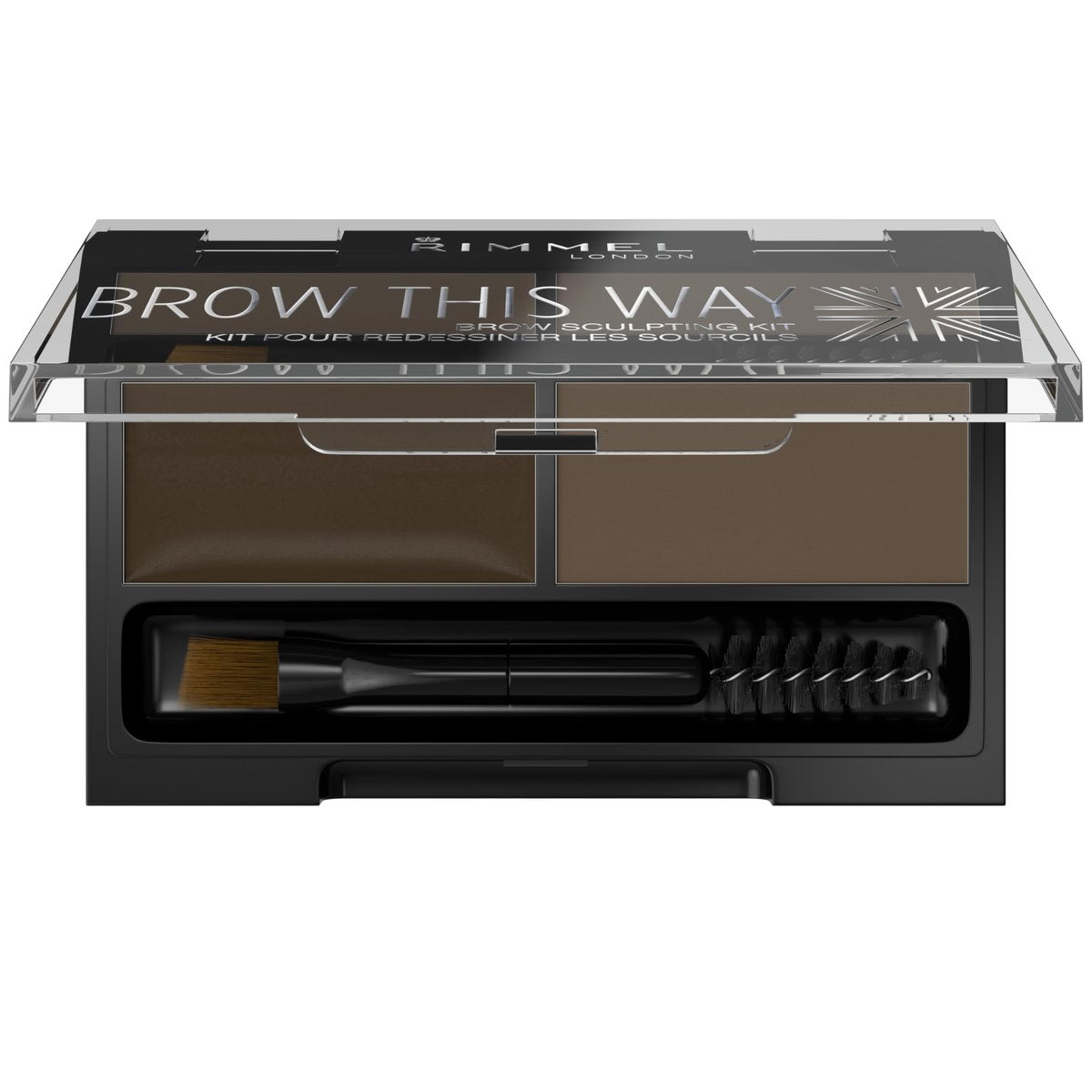 Rimmel Brow This Way Sculpting Kit - Dark Brown - Eyebrow Powder & Wax for Perfectly Defined Brows - görsel 3