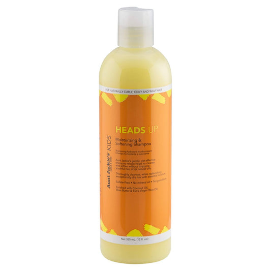 Aunt Jackie's Kids Heads Up Moisturizing & Hair Softening Shampoo for Curly, Coily & Wavy Hair, 12 oz Avelisse