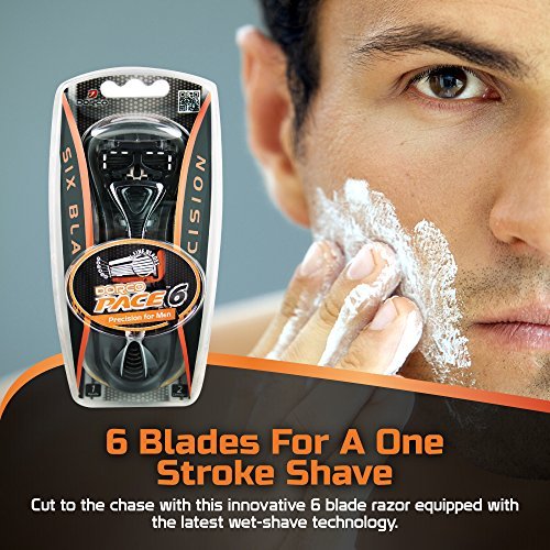 Dorco Pace 6 Six-Blade Razor System – 10 Cartridges + 1 Handle, Value Pack Avelisse