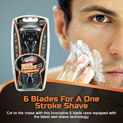 Dorco Pace 6 Six-Blade Razor System – 10 Cartridges + 1 Handle, Value Pack Avelisse