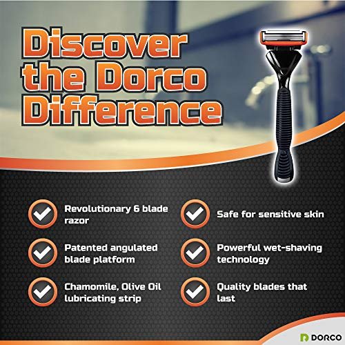 Dorco Pace 6 Six-Blade Razor System – 10 Cartridges + 1 Handle, Value Pack Avelisse