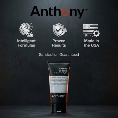 Anthony Instant Fix Oil Control for Men – Mattifying Lotion, Moisturizer & Pore Minimizer – Instantly Eliminates Shine, 3 Fl Oz Avelisse