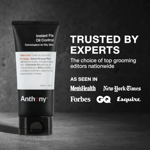 Anthony Instant Fix Oil Control for Men – Mattifying Lotion, Moisturizer & Pore Minimizer – Instantly Eliminates Shine, 3 Fl Oz Avelisse