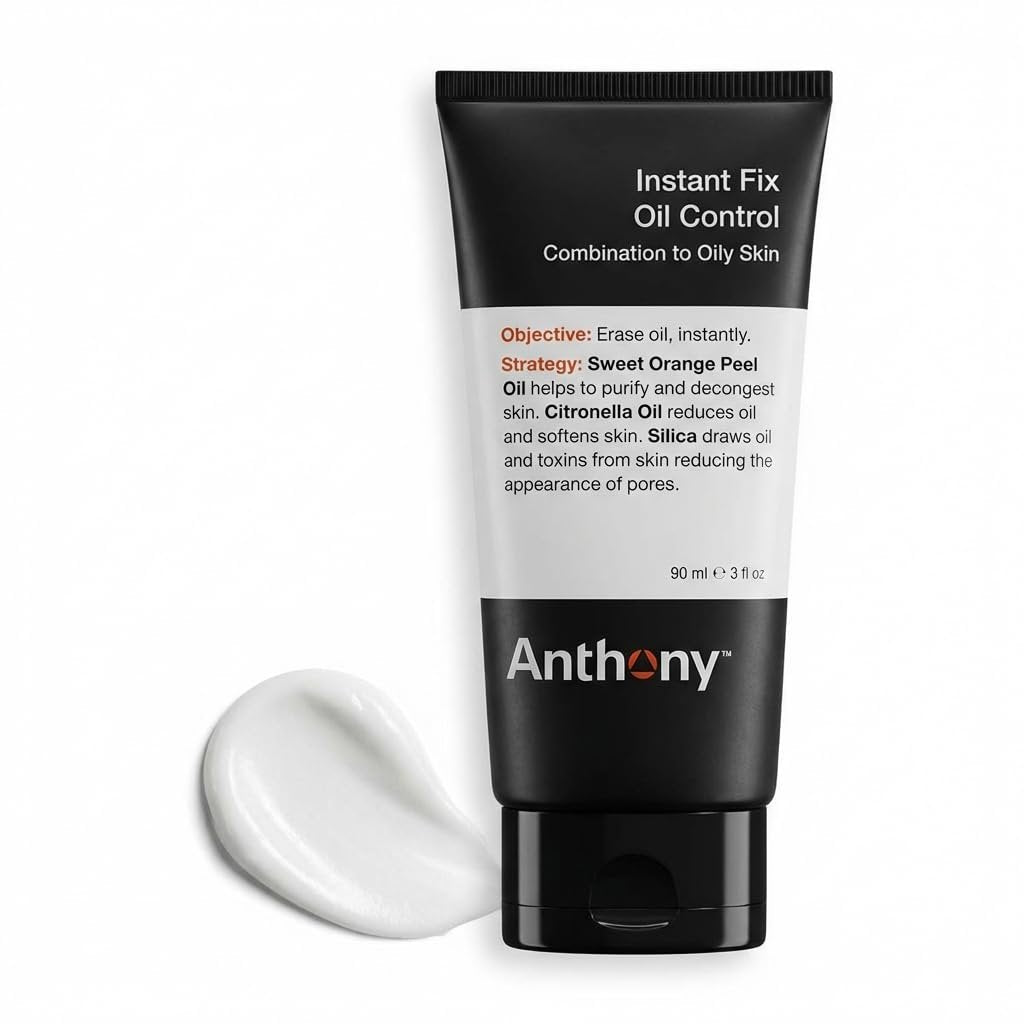Anthony Instant Fix Oil Control for Men – Mattifying Lotion, Moisturizer & Pore Minimizer – Instantly Eliminates Shine, 3 Fl Oz Avelisse