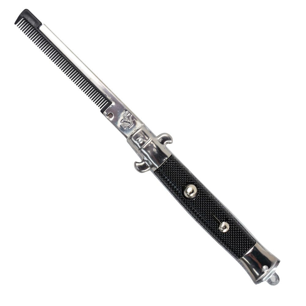 Stainless Steel Switch-Blade Folding Pocket Comb – 9 Inch, One Piece - görsel 2