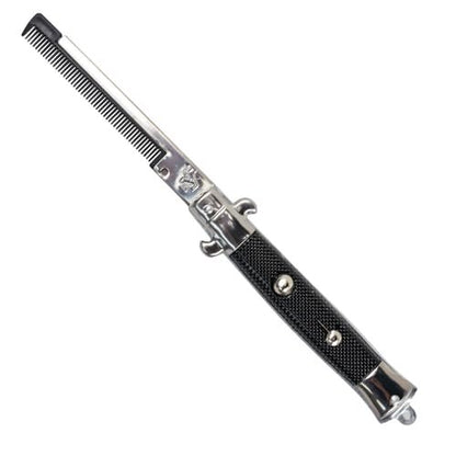 Stainless Steel Switch-Blade Folding Pocket Comb – 9 Inch, One Piece