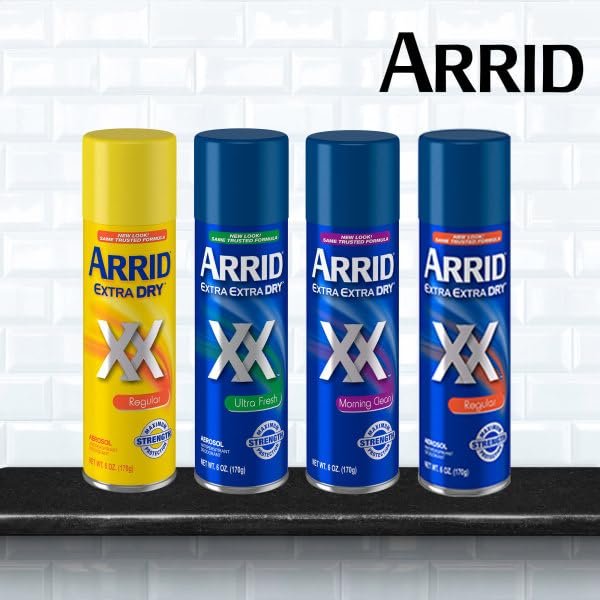 Arrid Extra Dry Regular Aerosol Antiperspirant Deodorant 6 Oz (Pack of 6) – 24/7 Odor and Wetness Protection Avelisse