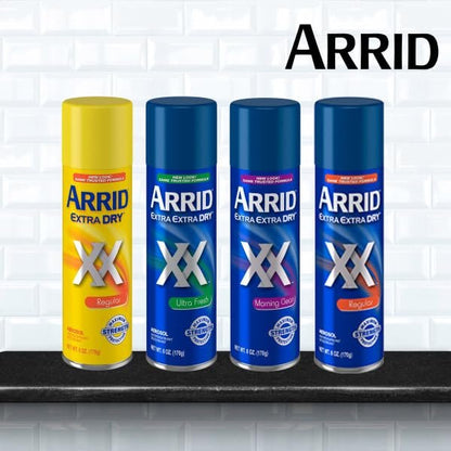 Arrid Extra Dry Regular Aerosol Antiperspirant Deodorant 6 Oz (Pack of 6) – 24/7 Odor and Wetness Protection Avelisse