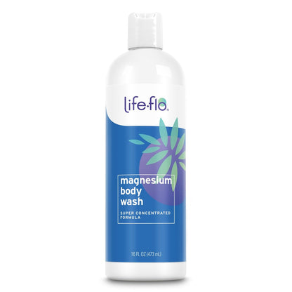 LIFE-FLO Magnesium Body Wash – Refreshing Peppermint & Rosemary Liquid Soap with Magnesium Chloride from the Zechstein Seabed, 16 oz Avelisse