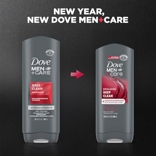 Dove Men+Care Body + Face Wash 3-Pack – Exfoliating Deep Clean with 24HR Nourishing MicroMoisture, Citrus & Cedarwood Scent, 13.5 Oz Each Avelisse