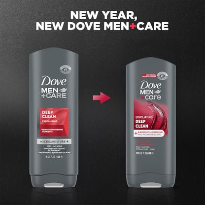 Dove Men+Care Body + Face Wash 3-Pack – Exfoliating Deep Clean with 24HR Nourishing MicroMoisture, Citrus & Cedarwood Scent, 13.5 Oz Each Avelisse