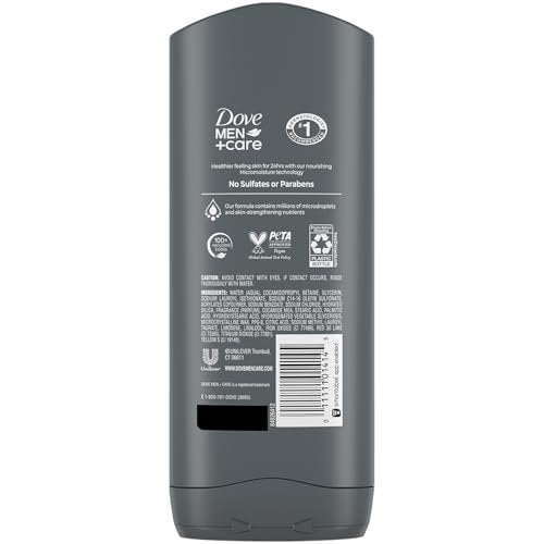 Dove Men+Care Body + Face Wash 3-Pack – Exfoliating Deep Clean with 24HR Nourishing MicroMoisture, Citrus & Cedarwood Scent, 13.5 Oz Each Avelisse