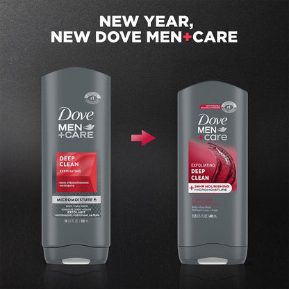 Dove Men+Care Body + Face Wash 3-Pack – Exfoliating Deep Clean with 24HR Nourishing MicroMoisture, Citrus & Cedarwood Scent, 13.5 Oz Each Avelisse