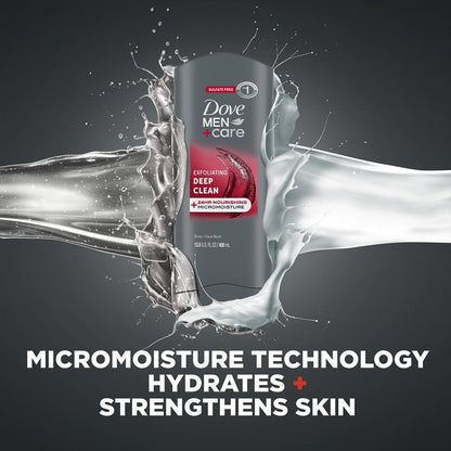 Dove Men+Care Body + Face Wash 3-Pack – Exfoliating Deep Clean with 24HR Nourishing MicroMoisture, Citrus & Cedarwood Scent, 13.5 Oz Each Avelisse