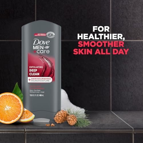 Dove Men+Care Body + Face Wash 3-Pack – Exfoliating Deep Clean with 24HR Nourishing MicroMoisture, Citrus & Cedarwood Scent, 13.5 Oz Each Avelisse