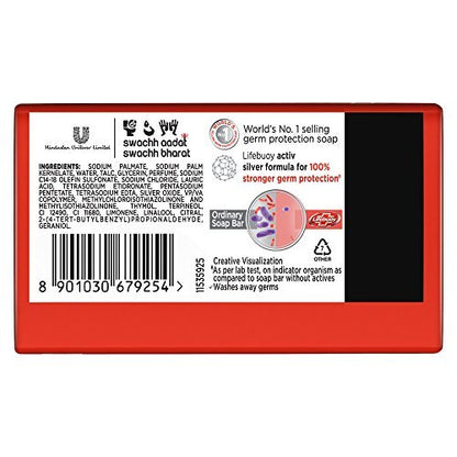 Lifebuoy Total 10 Soap Bar - 125g x 3 Bars - Red | 4.37 oz Each