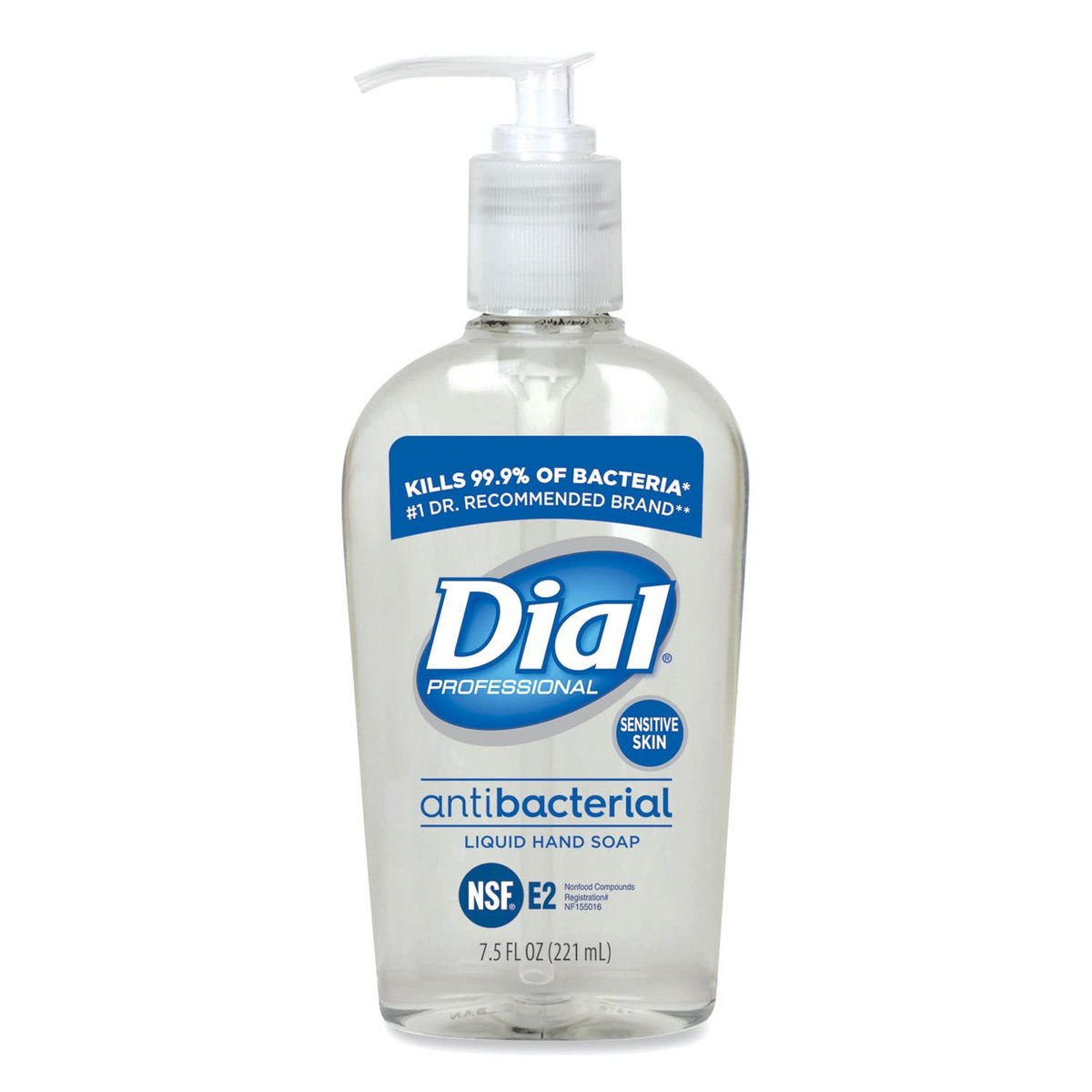Dial Professional Antimicrobial Foaming Hand Soap for Sensitive Skin, 7.5 oz Decor Pump Bottle, 12/Carton, Clear - görsel 1