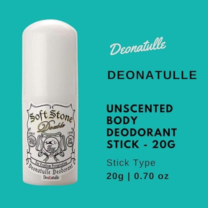 Deonatulle Unscented Body Deodorant Stick - 20g (0.7 oz) - Natural Odor Protection Avelisse