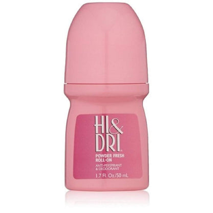 Hi & Dri Anti Perspirant Deodorant Roll On, Powder Fresh, 1.7 oz (Pack of 6) Avelisse