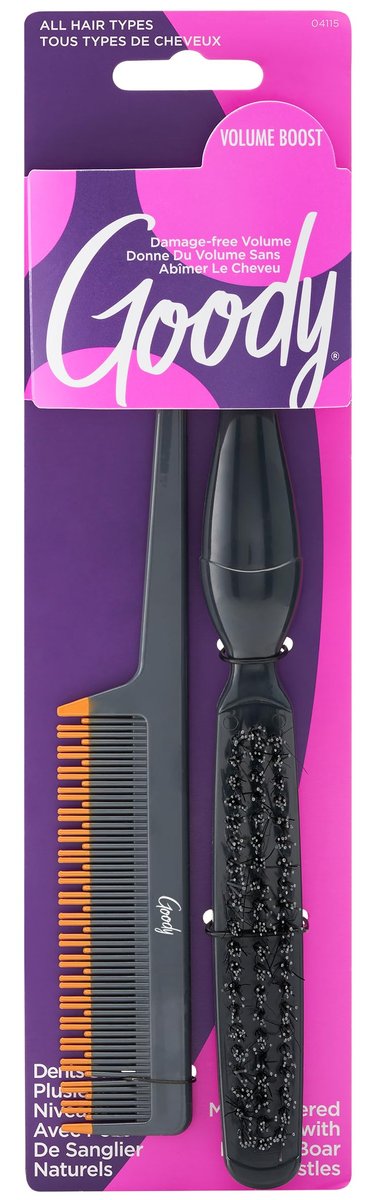 Goody Volume Boost Teasing Brush & Comb Set | Boar Bristle Damage-Free Root Lift & Backcombing Tool for Volumizing & Texture | Works on All Hair Types - görsel 1