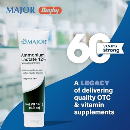 Major Ammonium Lactate 12% Moisturizing Cream – Lactic Acid Cream for Rough, Dry Skin – Fragrance-Free, 4.9 oz (Pack of 2) Avelisse
