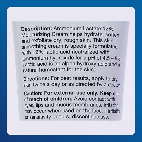 Major Ammonium Lactate 12% Moisturizing Cream – Lactic Acid Cream for Rough, Dry Skin – Fragrance-Free, 4.9 oz (Pack of 2) Avelisse