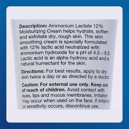 Major Ammonium Lactate 12% Moisturizing Cream – Lactic Acid Cream for Rough, Dry Skin – Fragrance-Free, 4.9 oz (Pack of 2) Avelisse
