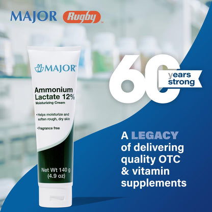 Major Ammonium Lactate 12% Moisturizing Cream – Lactic Acid Cream for Rough, Dry Skin – Fragrance-Free, 4.9 oz (Pack of 2) Avelisse