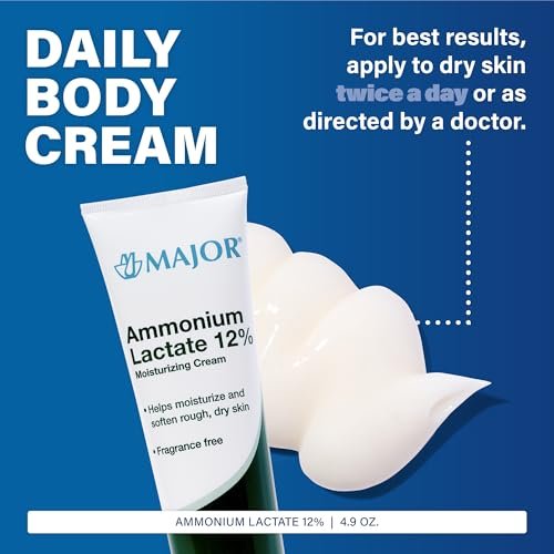 Major Ammonium Lactate 12% Moisturizing Cream – Lactic Acid Cream for Rough, Dry Skin – Fragrance-Free, 4.9 oz (Pack of 2) Avelisse