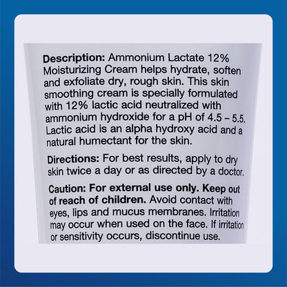 Major Ammonium Lactate 12% Moisturizing Cream – Lactic Acid Cream for Rough, Dry Skin – Fragrance-Free, 4.9 oz (Pack of 2) Avelisse