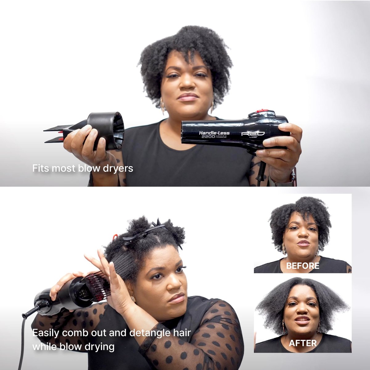 Universal Detangling Blow Dryer Hair Styling Pik – Compatible with All Hair Dryers by Red by Kiss - görsel 10