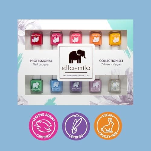 ella+mila Professional Nail Polish Set - 10 Pack Quick Dry, Vegan, Non-Toxic Nail Lacquer (Me Collection) Avelisse