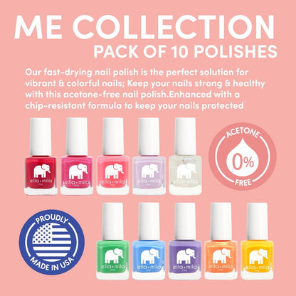 ella+mila Professional Nail Polish Set - 10 Pack Quick Dry, Vegan, Non-Toxic Nail Lacquer (Me Collection) Avelisse