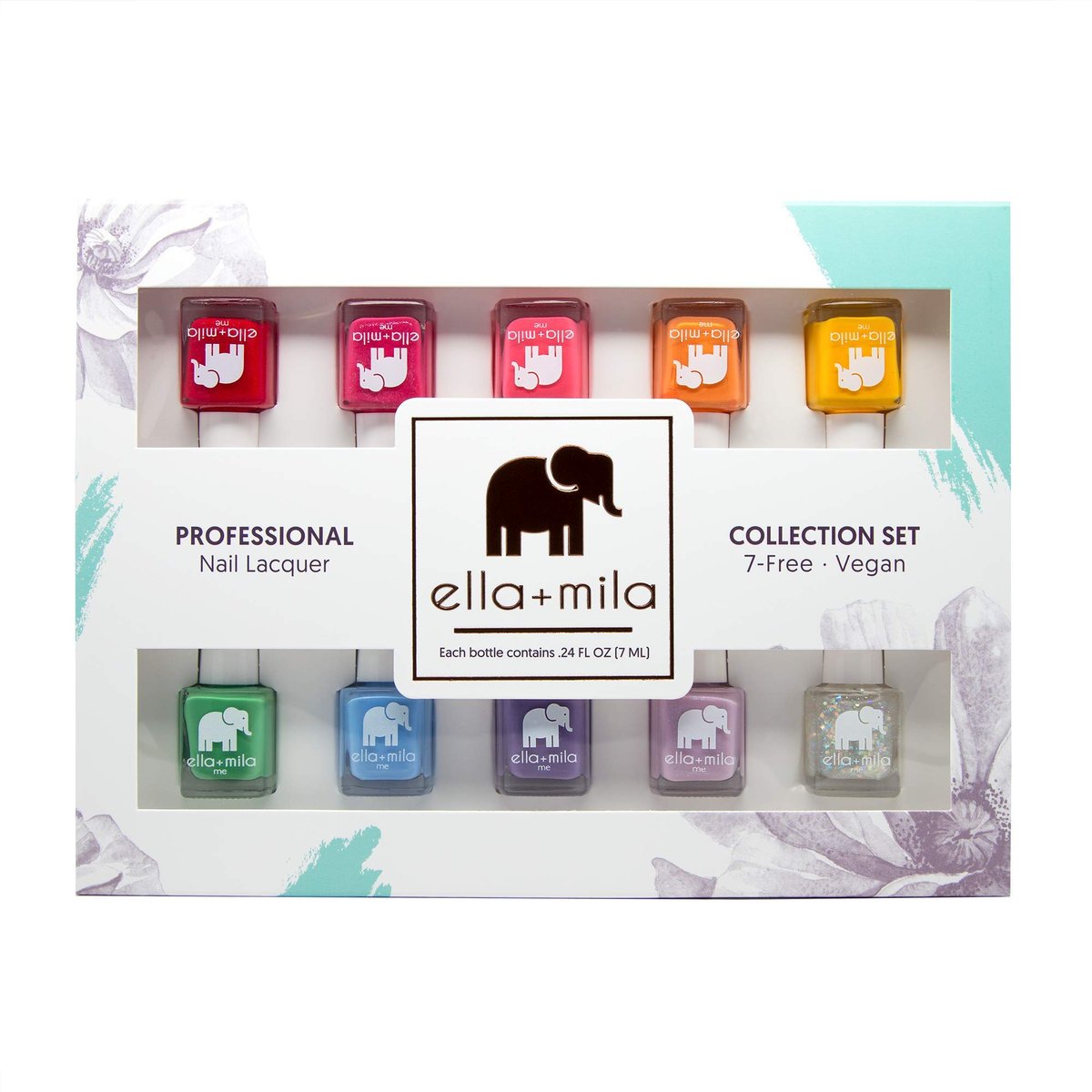 ella+mila Professional Nail Polish Set - 10 Pack Quick Dry, Vegan, Non-Toxic Nail Lacquer (Me Collection) Avelisse
