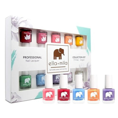ella+mila Professional Nail Polish Set - 10 Pack Quick Dry, Vegan, Non-Toxic Nail Lacquer (Me Collection) Avelisse