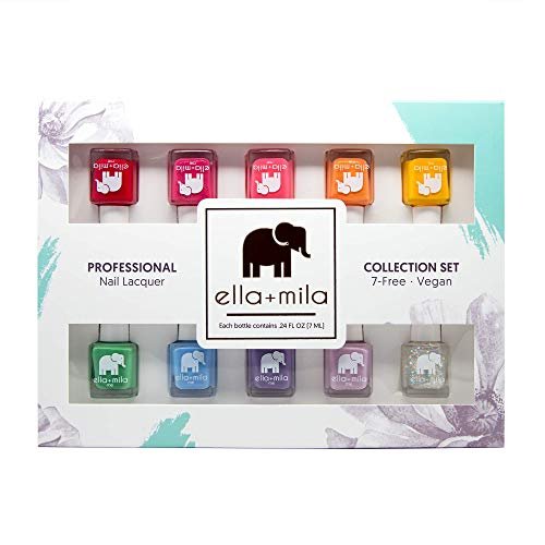 ella+mila Professional Nail Polish Set - 10 Pack Quick Dry, Vegan, Non-Toxic Nail Lacquer (Me Collection) Avelisse