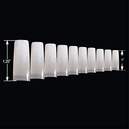 VIVACE Natural Half Moon 550 Acrylic False Gel Nail Tips - 11 Sizes with Clear Plastic Case for Salon & Home Use - görsel 7