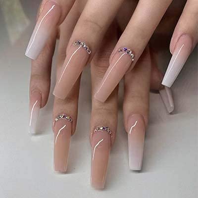 VIVACE Natural Half Moon 550 Acrylic False Gel Nail Tips - 11 Sizes with Clear Plastic Case for Salon & Home Use - görsel 15