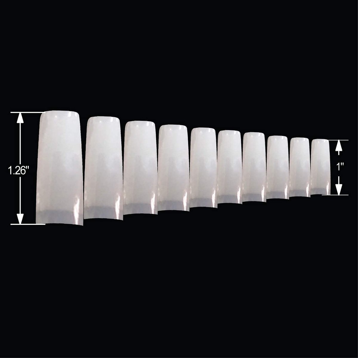 VIVACE Natural Half Moon 550 Acrylic False Gel Nail Tips - 11 Sizes with Clear Plastic Case for Salon & Home Use - görsel 6