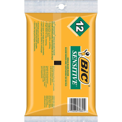 BIC Single Blade Sensitive Skin Shavers (Pack of 2, 12 Shavers Each) – 24 Total Razors Avelisse