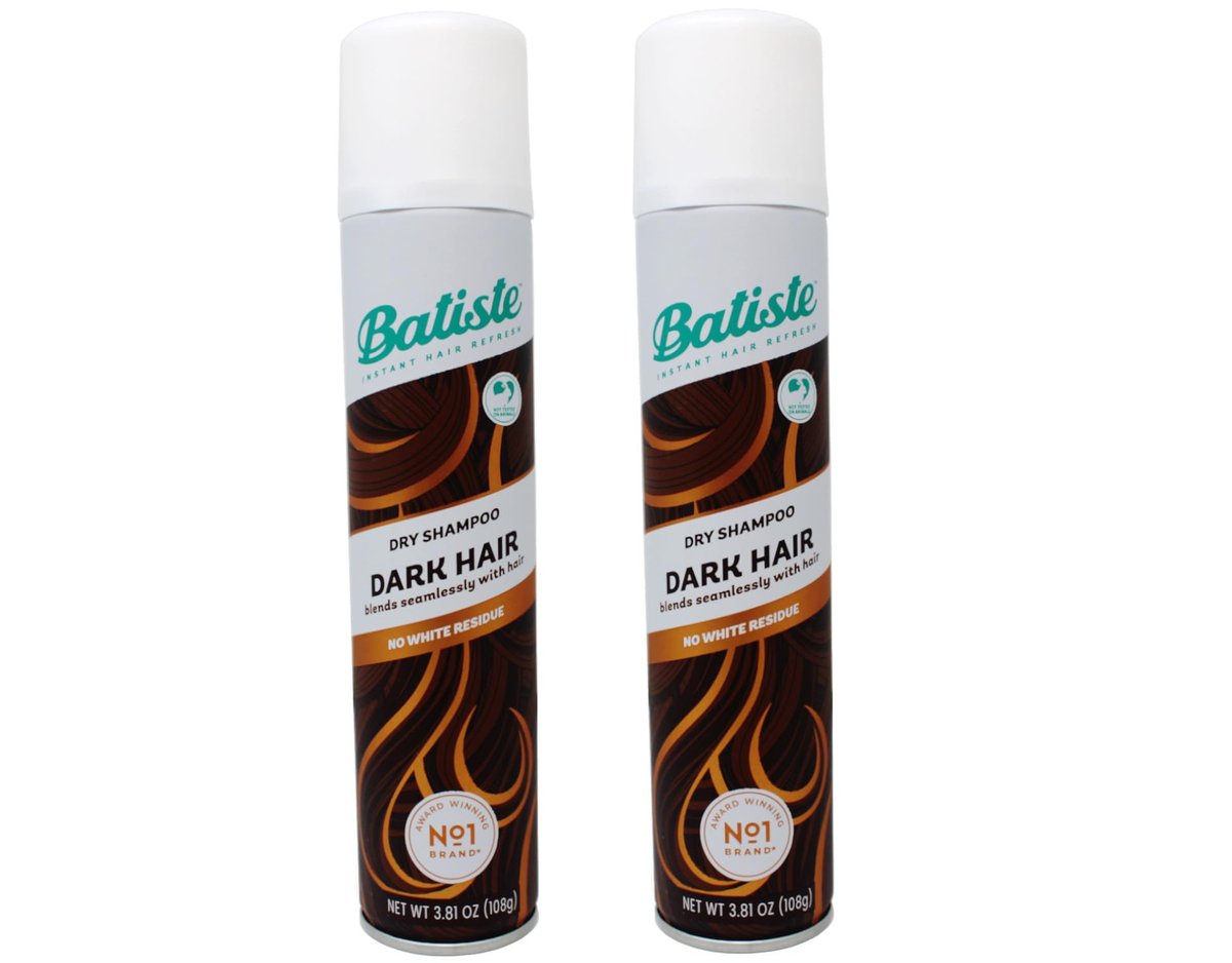 Batiste Dry Shampoo for Dark Hair - 3.81 oz (Pack of 2) | Refreshing No-Wash Hair Care Avelisse