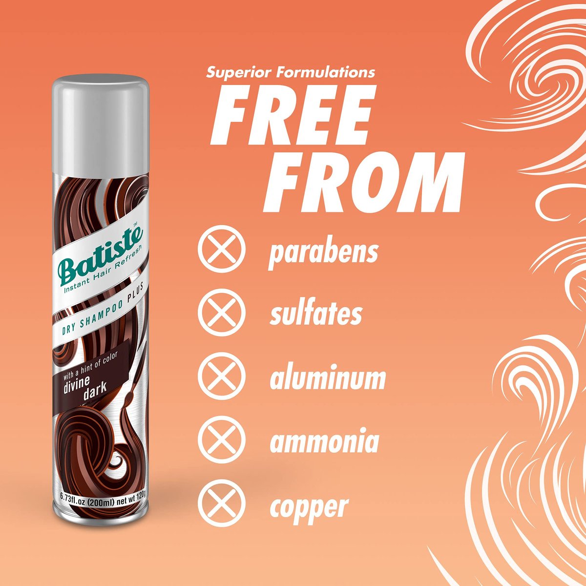 Batiste Dry Shampoo for Dark Hair - 3.81 oz (Pack of 2) | Refreshing No-Wash Hair Care Avelisse