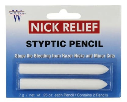 Nick Relief Styptic Pencil Twin Pack – Fast Blood Stopper for Minor Cuts & Nicks