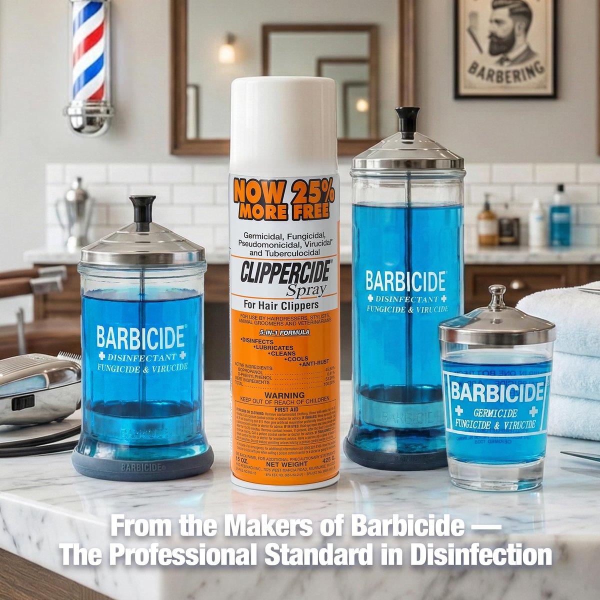 Clippercide Disinfectant Spray 15 oz (354ml) - 2 Pack for Professional & Home Use Avelisse