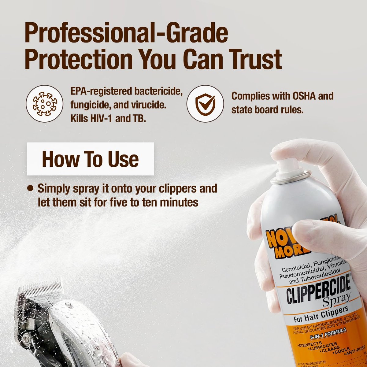 Clippercide Disinfectant Spray 15 oz (354ml) - 2 Pack for Professional & Home Use Avelisse