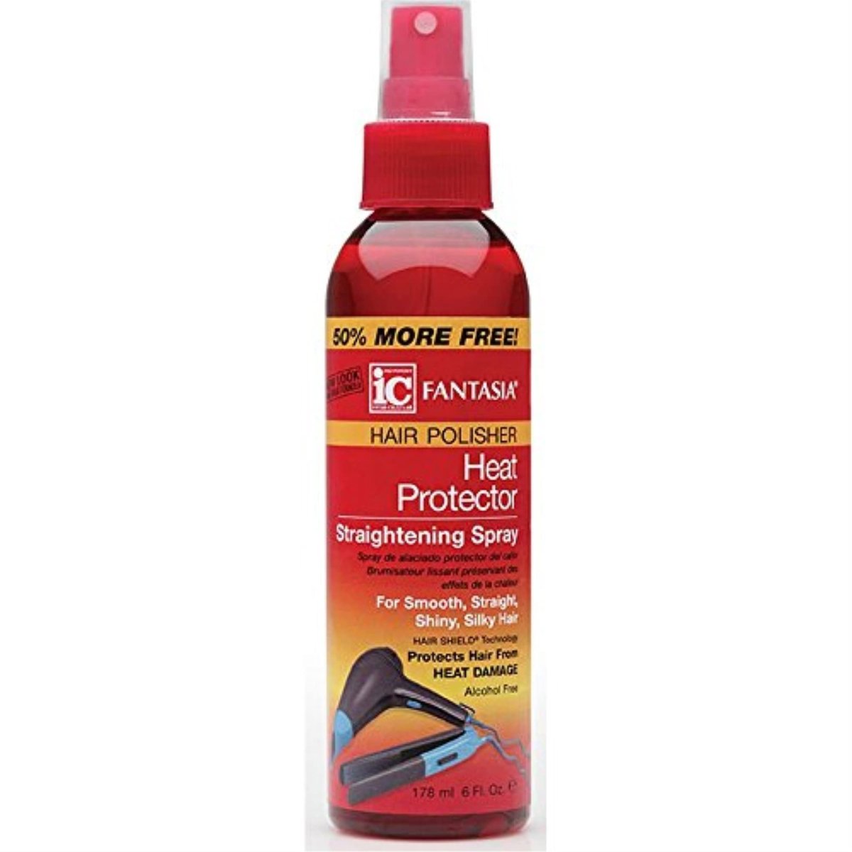 Fantasia Hair Polisher Heat Protector Straightening Spray, 6 oz (Pack of 2) - görsel 1