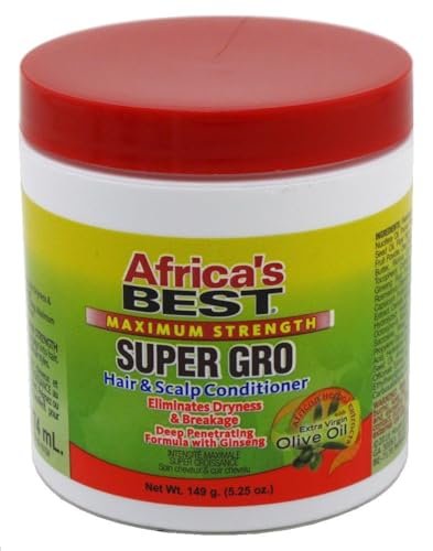 Africa's Best Maximum Strength Super Gro Hair & Scalp Conditioner, 5.25 oz (Pack of 2) Avelisse
