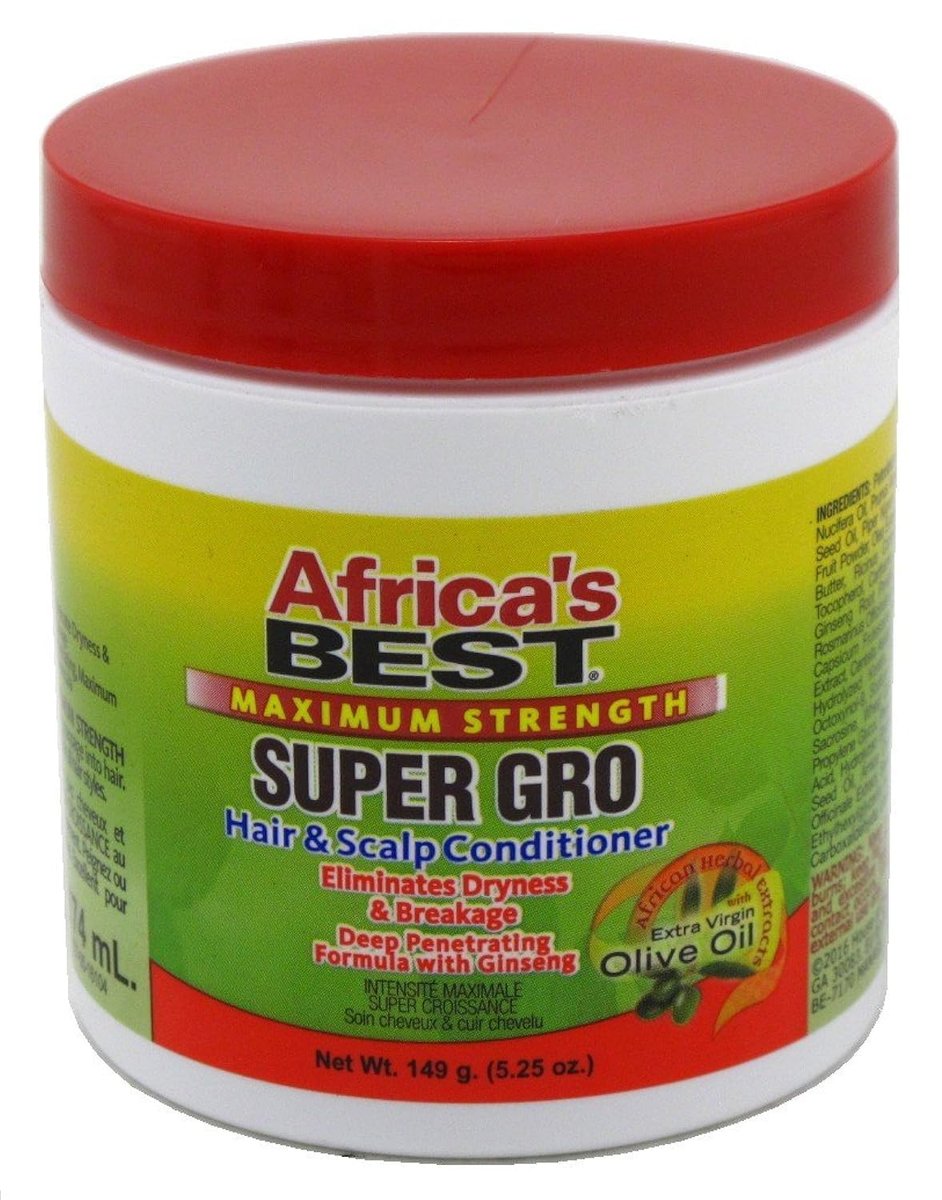 Africa's Best Maximum Strength Super Gro Hair & Scalp Conditioner, 5.25 oz (Pack of 2) Avelisse