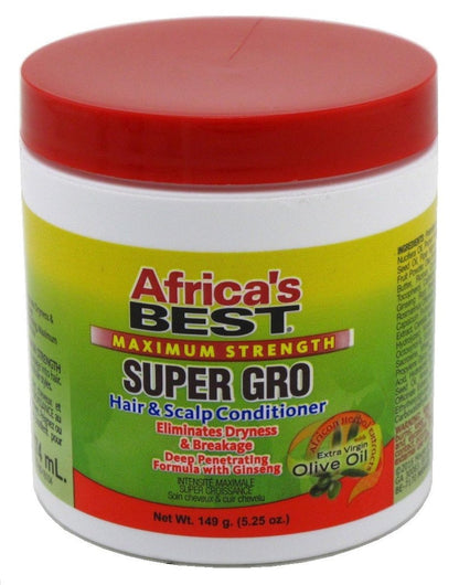 Africa's Best Maximum Strength Super Gro Hair & Scalp Conditioner, 5.25 oz (Pack of 2) Avelisse